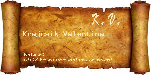 Krajcsik Valentina névjegykártya